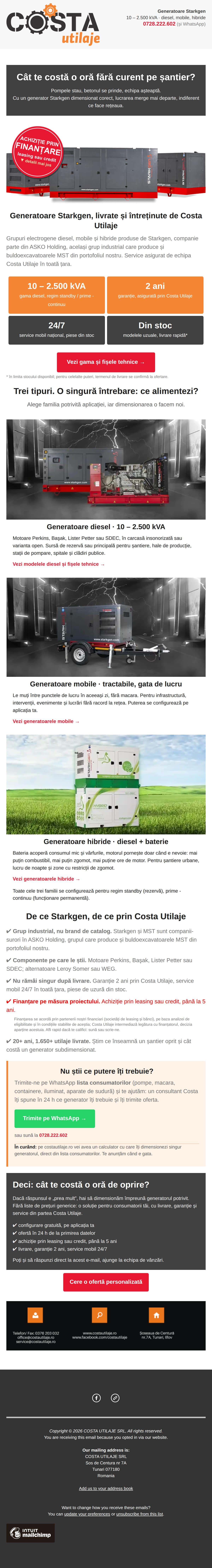 Cât te costă o oră fără curent pe șantier?